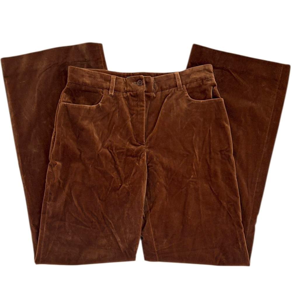 EUC Alberta Ferretti Velvet Trousers Amber Size 6 Retail $1,170.00